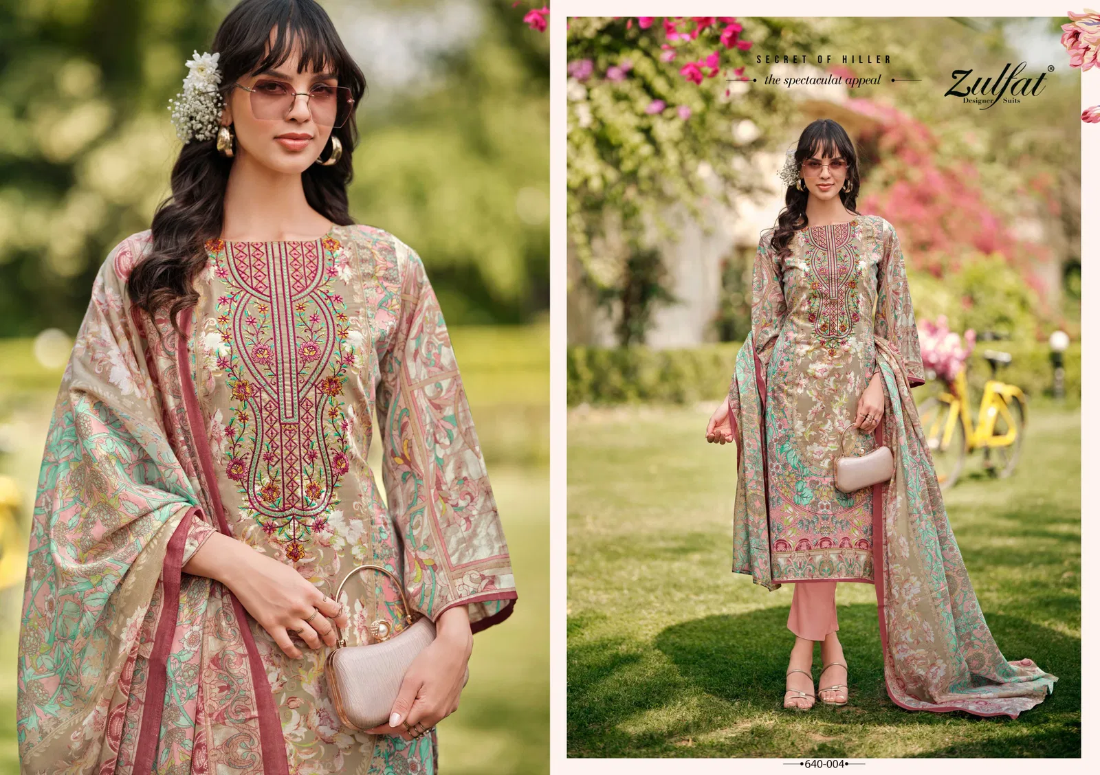 Gulzaar By Zulfat Pure Cotton Printed Embroidery Dress Material Online Wholesale